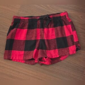 Old Navy Women Red and Black Plaid Women Pajama Shorts Medium,Tall